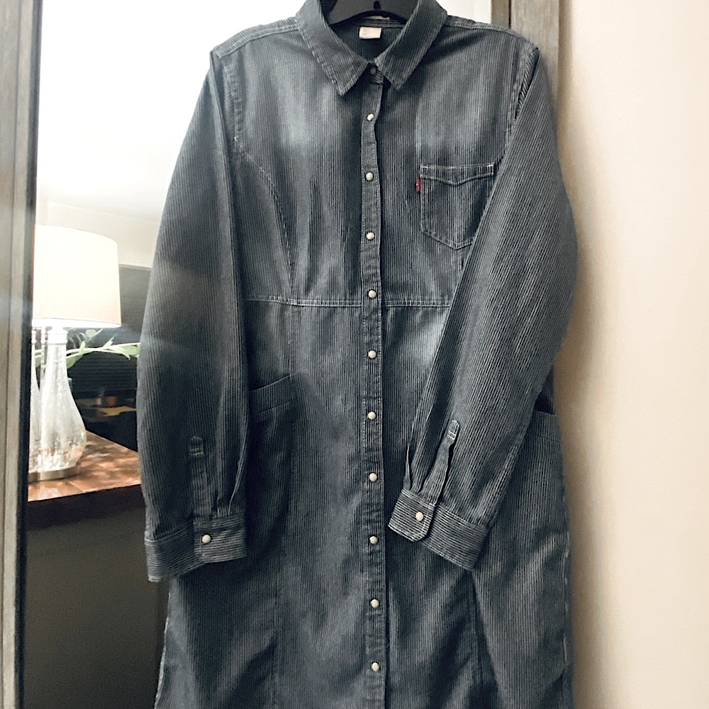 Levi’s, M, Full Snap Button Down Collared Pinstri… - image 1